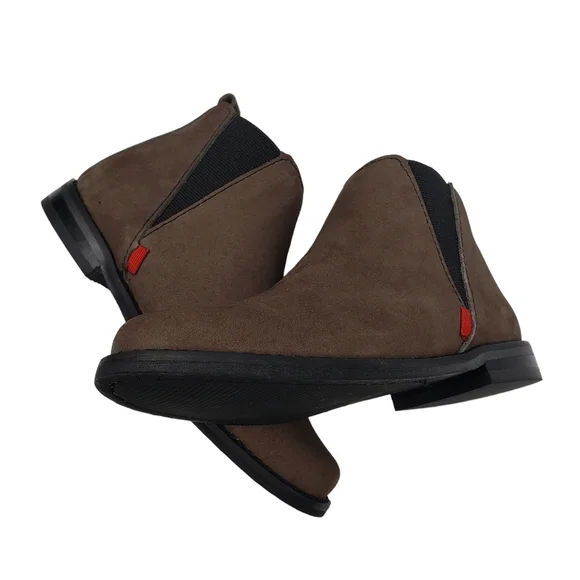 Marc JosephNIB Williamsburg Bootie Grey Nubuck Brown Chic Leather Girl's 11